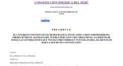 Desktop Screenshot of constitucionpoliticadelperu.com
